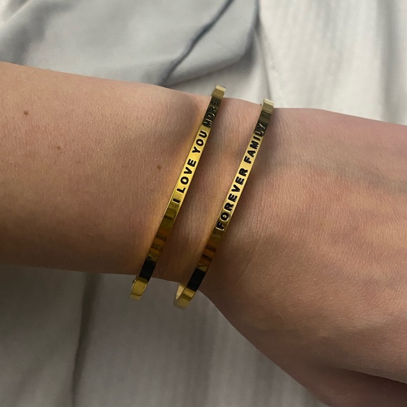 MantraBand Women’s Gold Bracelets - Set of 2 - Picture 3 of 8